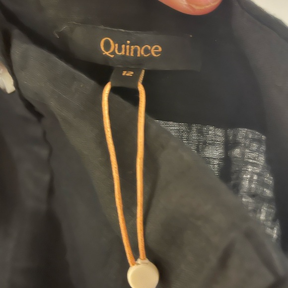 NWT!! Quince Black 100% European Linen patch pocket Pants - Picture 7 of 9